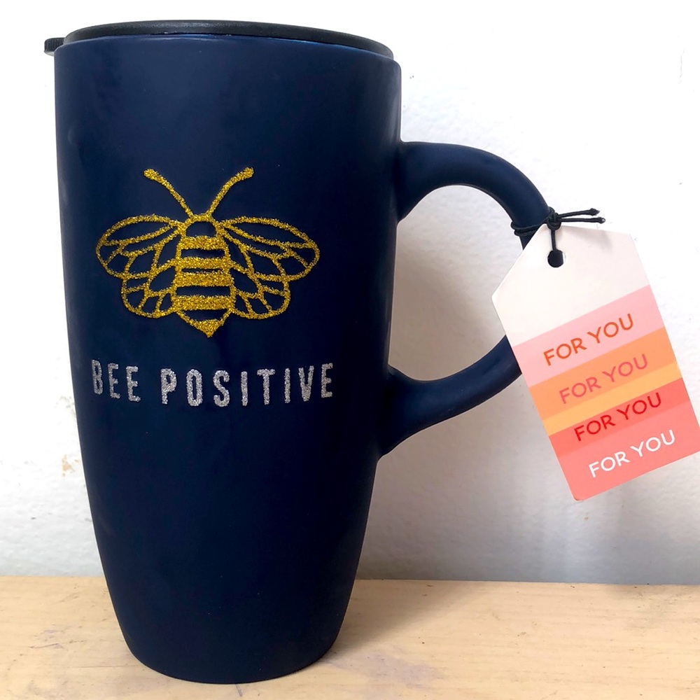 20oz Bee 🐝 Positive extra tall travel ceramic coffee mug